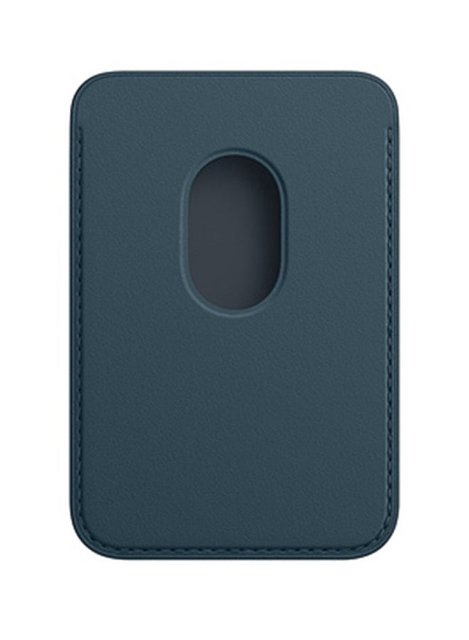 iPhone Leather Wallet with MagSafe Baltic Blue