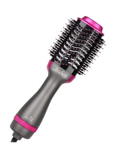 Negative Ionic Heated, Curling and Straight Hair Dryer Volumizer Hot Air Brush Grey 34 x 7.5 x 5.5cm