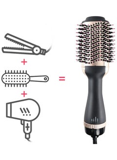 Styler and Volumizer Brush Blow Dryer Styler for Straightening, Curling, Salon Negative Ion Ceramic Hot Air Hair Dryer Black 38 x 11.5 x 9cm