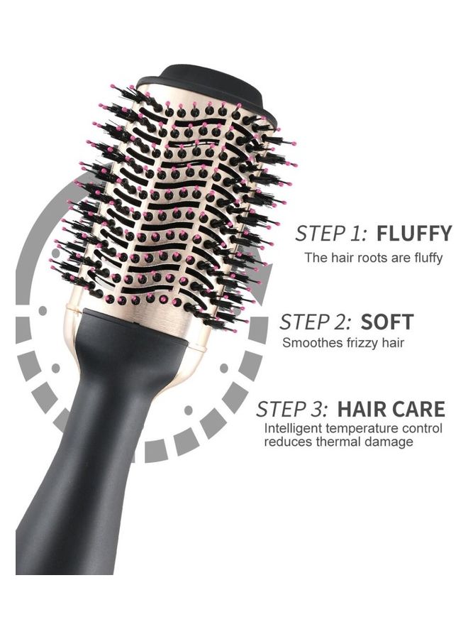 Arabest - Styler and Volumizer Brush Blow Dryer Styler for Straightening, Curling, Salon Negative Ion Ceramic Hot Air Hair Dryer Black 38 x 11.5 x 9cm - Image 1