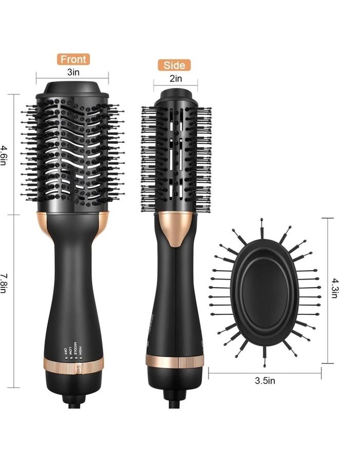 Arabest - Styler and Volumizer Brush Blow Dryer Styler for Straightening, Curling, Salon Negative Ion Ceramic Hot Air Hair Dryer Black 38 x 11.5 x 9cm - Image 1