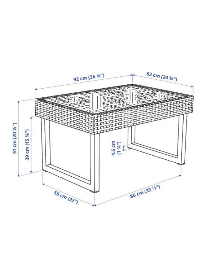 Generic - Outdoor Coffee Table Grey 92 x 62cm - Image 1