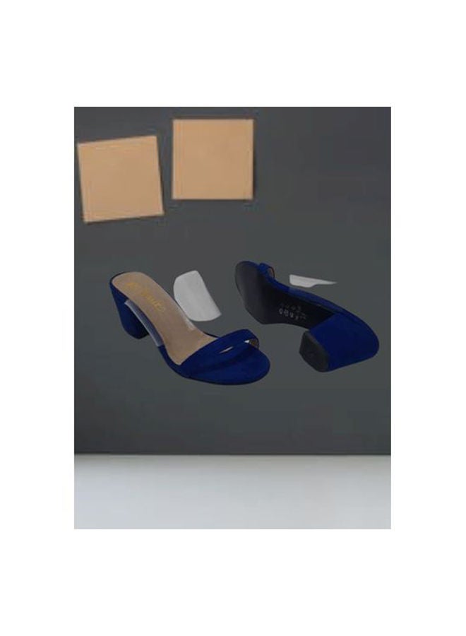 Leather Heeled Shoe Blue - Image 2