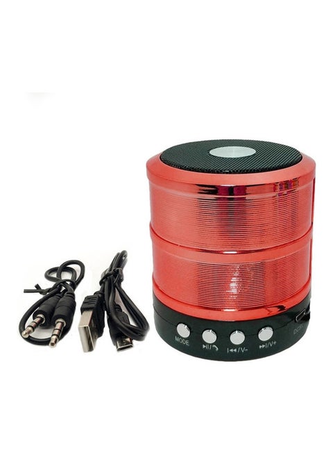 Speaker Bluetooth Mini With Charger And Aux Cable Black/Red