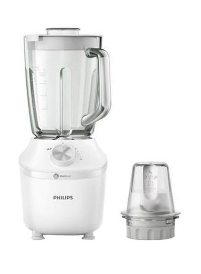 Philips Glass Jar Blender - 2 Speeds + pulse, Comes with Chopper, 2 L 600 W HR2291/20 White