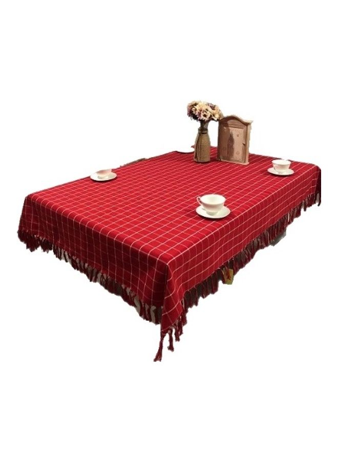 Handsomegift Cotton Table Cloth Red 140x220cm - Image 2