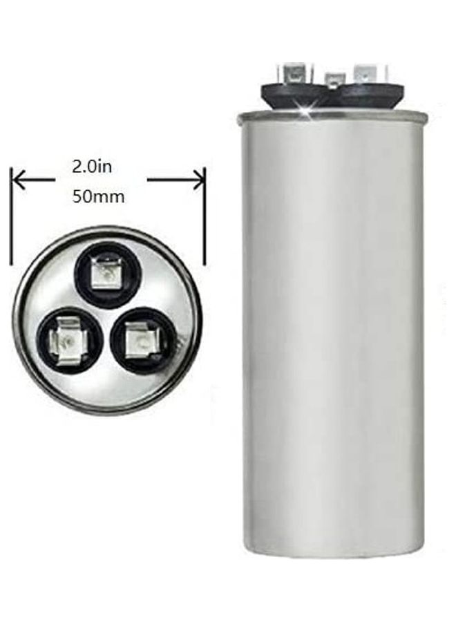 General - 25+5 MFD uF 37V Air Conditioner Capacitor Silver 3inch - Image 1
