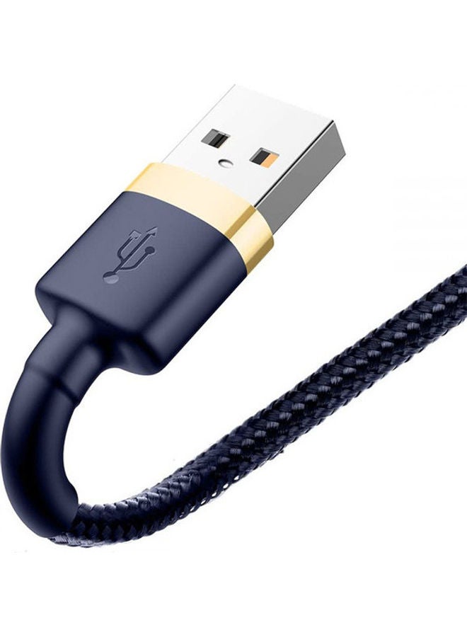 Baseus USB to Lightning Charging Cable Cafule Nylon Braided High-Density Quick Charge Compatible for iPhone 13 12 11 Pro Max Mini XS X 8 7 6 5 SE iPad (1 Meter, 2.4 A) Dark Blue/Gold - Image 3