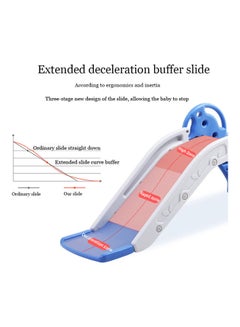 جساي تويز Safety Kids Plastic Folding Slide Toys For Indoor And Outdoor - Blue/Grey 116.5x30x50.5cm  - Image 5