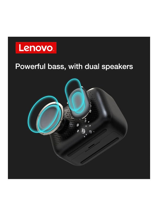 Lenovo - Portable Subwoofer Stereo Speaker TS13 Black - Image 1