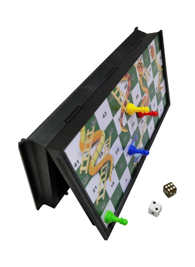 null - Portable Magnetic Snakes And Ladders Board Game Set - Image 1