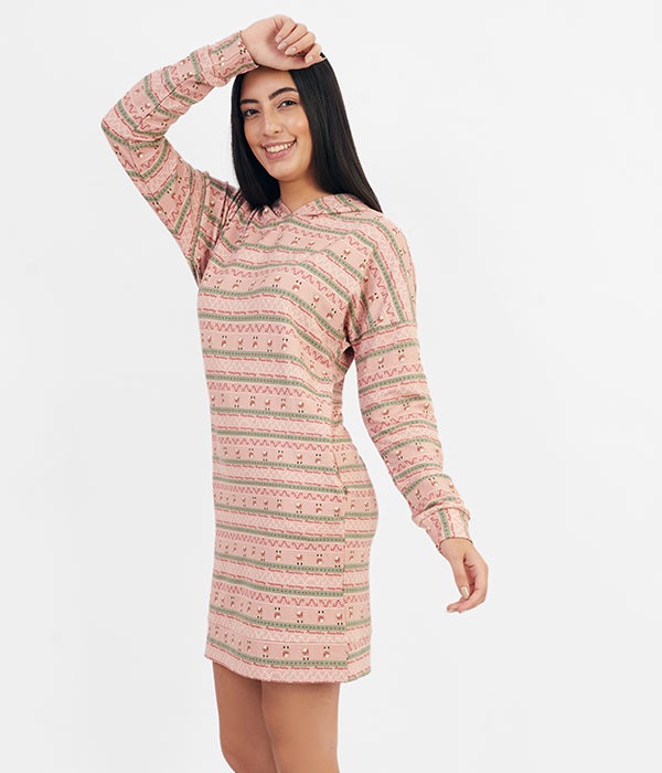 Pj's Cotton Blend Round Neck Long Sleeve Nightdress Simon - Image 2