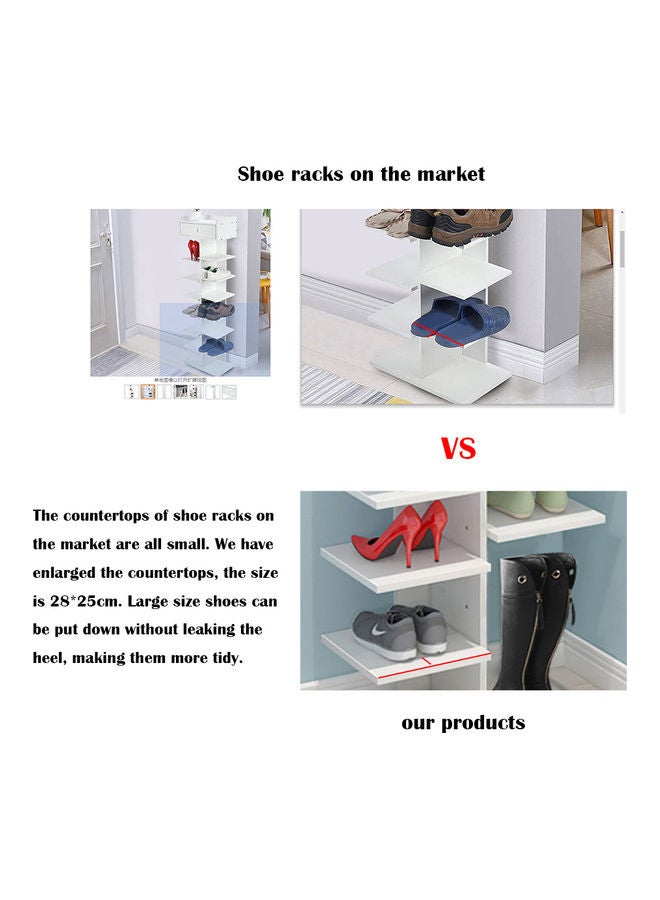 Wooden Shoes Racks Organizer White 50 x 28.5 x 121.5cm - Image 2