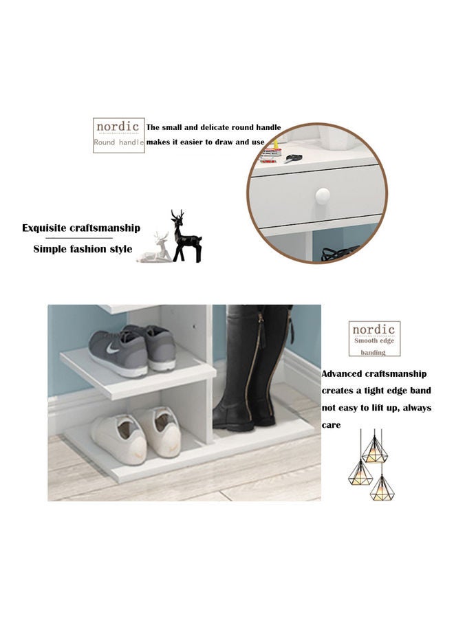 Wooden Shoes Racks Organizer White 50 x 28.5 x 121.5cm - Image 4