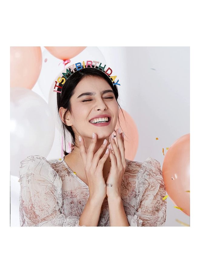 ربطة رأس بتصميم عبارة "It's My Birthday" وألوان قوس قزح - Image 2