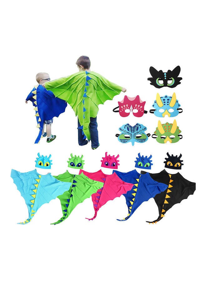 MissTiara Children's Dinosaur Cloak Hat Mask Cosplay Costume Set For 3-8 Year 120cm  - Image 5
