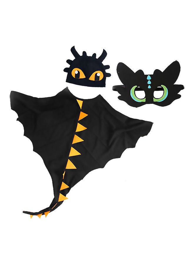 MissTiara Children's Dinosaur Cloak Hat Mask Cosplay Costume Set For 3-8Year 120cm - Image 1