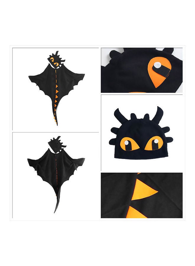 MissTiara Children's Dinosaur Cloak Hat Mask Cosplay Costume Set For 3-8Year 120cm - Image 3