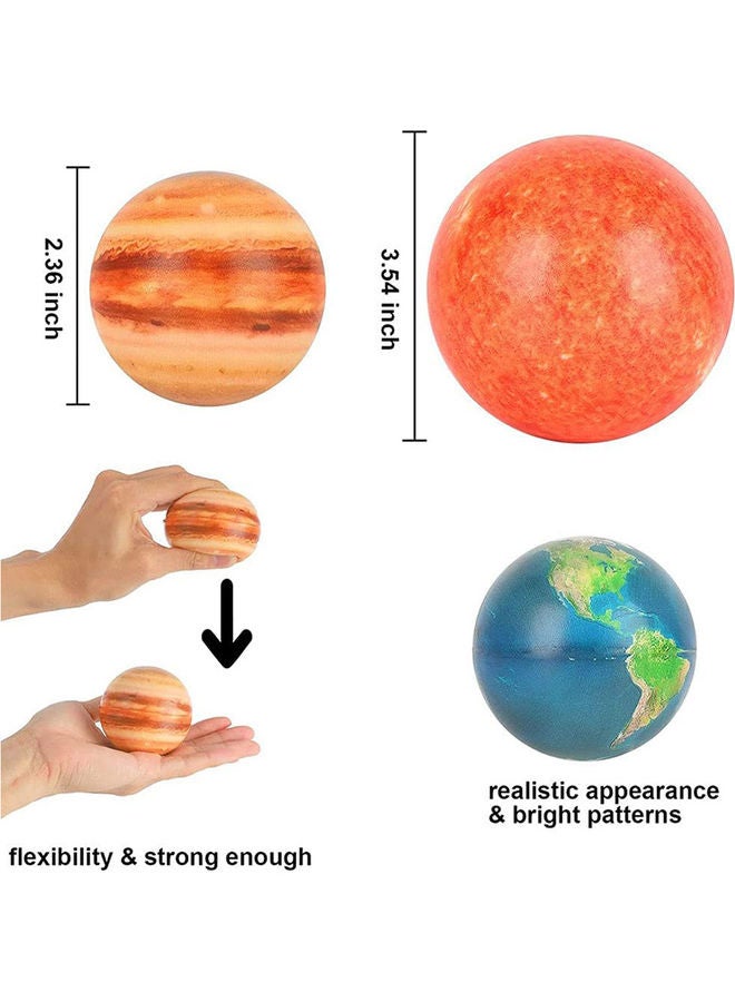 10-Piece Solar System Planets Stress Relief Bouncy Ball Set 6.3cm  - Image 2