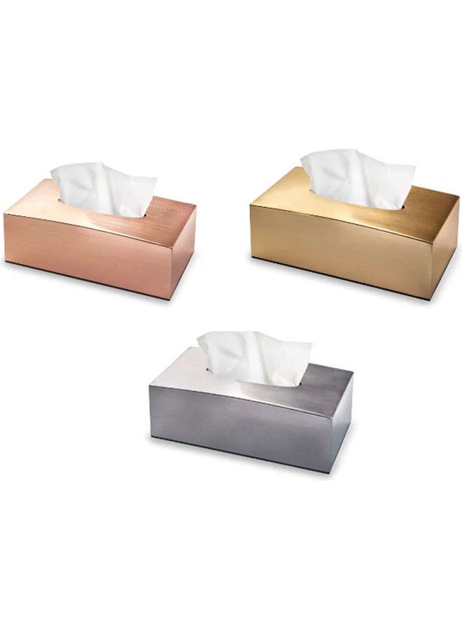 Acrylic Tissue Box Metal Finish Rose Gold 24 x 12 x 9cm - Image 2