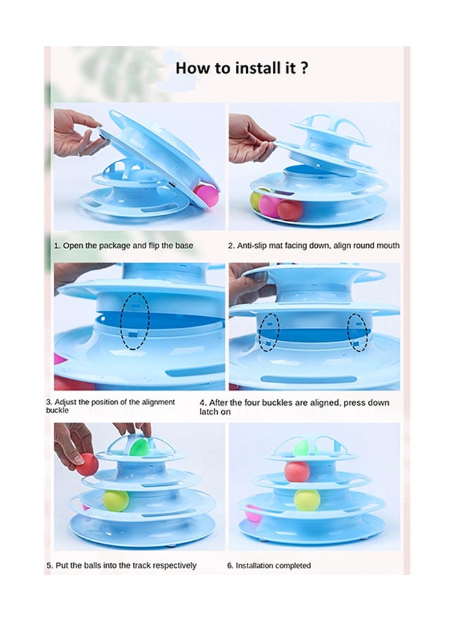 Kidle - Pet Amusement Plate Cat Toy Blue 25x16x18cm - Image 1