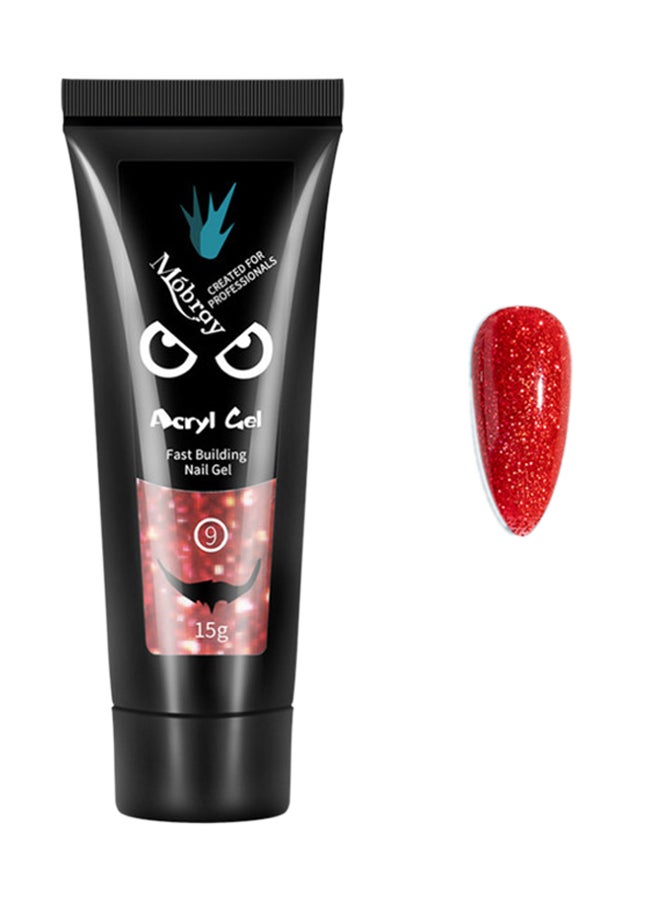 MissTiara Acrylic Fast Building Nail Gel 09 Red  - Image 1