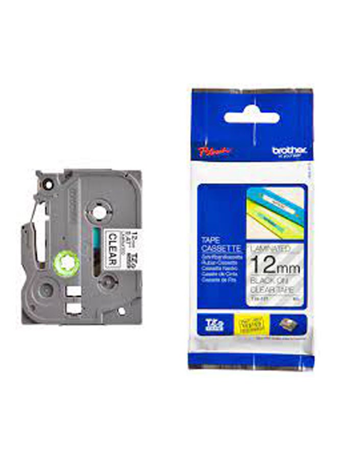 brother Label Tape -Clear TZE-131 Black-Clear