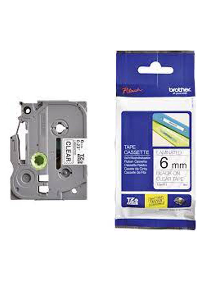 Label Tape -Clear TZE-111 Black-Clear