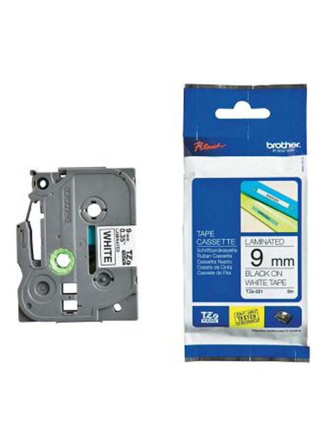 brother Label Tape - TZE-221 Black-White