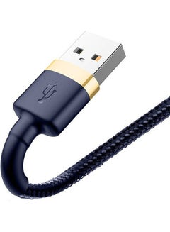 Baseus USB to Lightning Charging Cable Cafule Nylon Braided High-Density Quick Charge Compatible for iPhone 13 12 11 Pro Max Mini XS X 8 7 6 5 SE iPad (2 Meter) Dark Blue/Gold  - Image 4