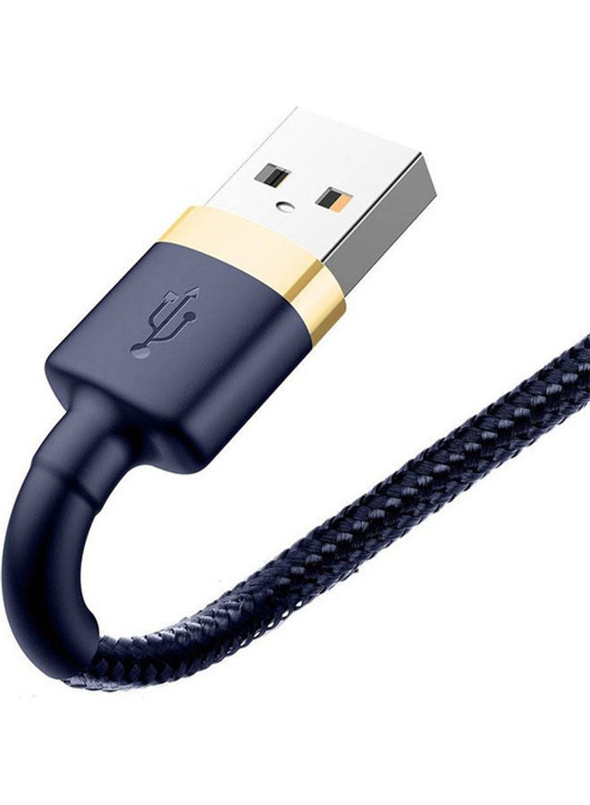 Baseus USB to Lightning Charging Cable Cafule Nylon Braided High-Density Quick Charge Compatible for iPhone 13 12 11 Pro Max Mini XS X 8 7 6 5 SE iPad (2 Meter) Dark Blue/Gold  - Image 4