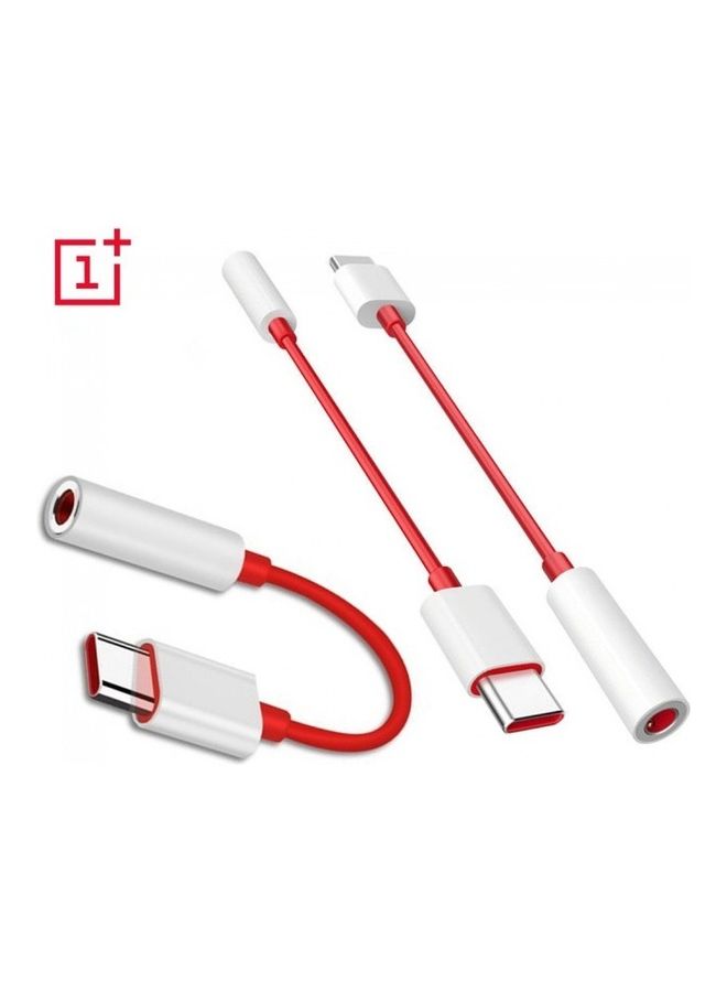 OnePlus Type-C To 3.5mm Aux Audio Cable Adapter Red/Silver/White  - Image 4