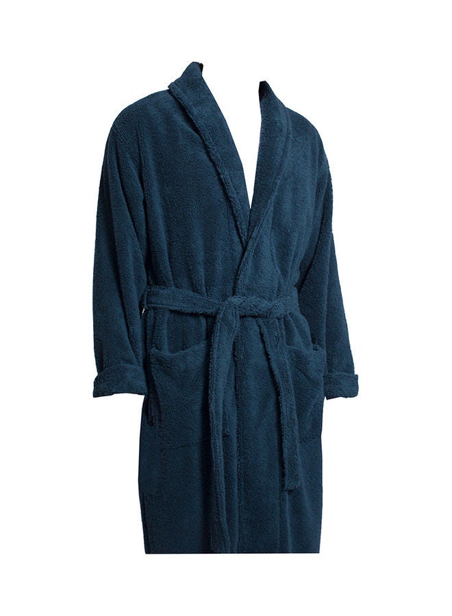 فابينني روب استحمام من قطن تيري التركي فائق النعومة أزرق كحلي L/XL  - Image 2