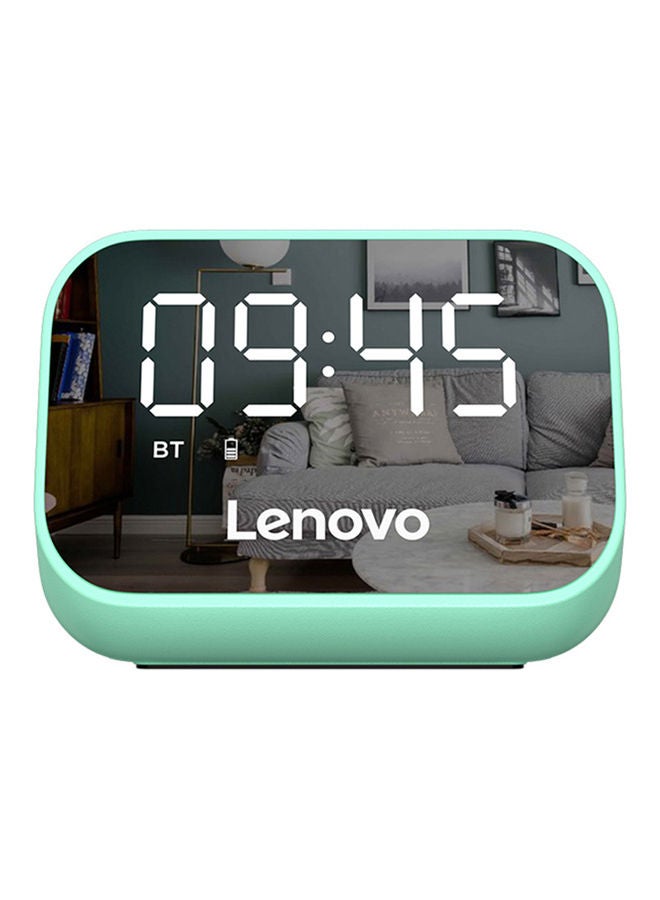 Lenovo - Wireless  Audio Player Single Mirror Alarm Clock TS13 Green - Image 1