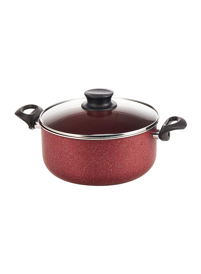TRAMONTINA 9-Piece Aluminium Non Stick Interior Durable & Light Weight Cookware Set Includes 1xStock Pot With Lid 26cm,1xFrying Pan 26cm,1xStraight Frying Pan 24cm,1xSauce Pan With Lid 20cm,1xCasserole With Lid 24 cm,1xMultiuse Boiler(Milk,Vegetables And Tea) 14cm Red  - Image 4