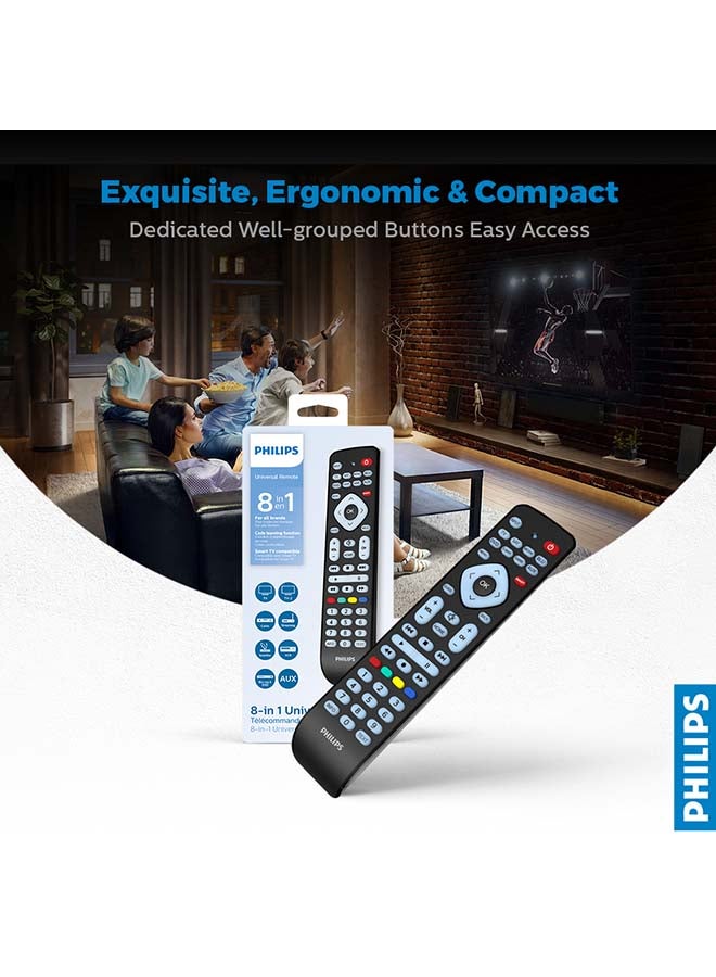 Generic - 8 In 1 Universal Remote Control Black - Image 1