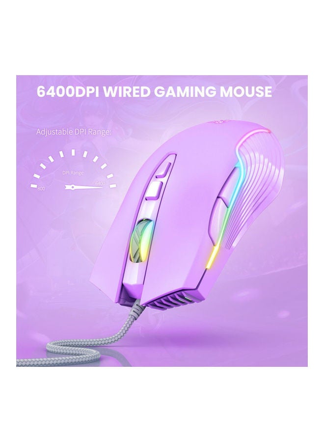 onikuma - CW905 6400 DPI Wired Gaming Mouse USB Game Mice 7 Buttons Design Breathing LED Colors for Laptop PC Gamer - Image 1