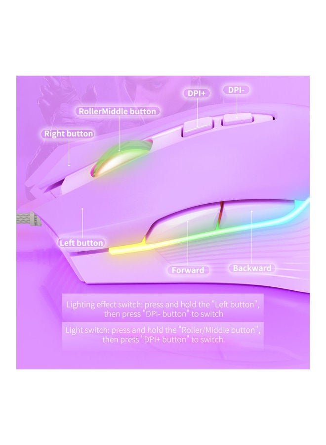 onikuma - CW905 6400 DPI Wired Gaming Mouse USB Game Mice 7 Buttons Design Breathing LED Colors for Laptop PC Gamer - Image 1