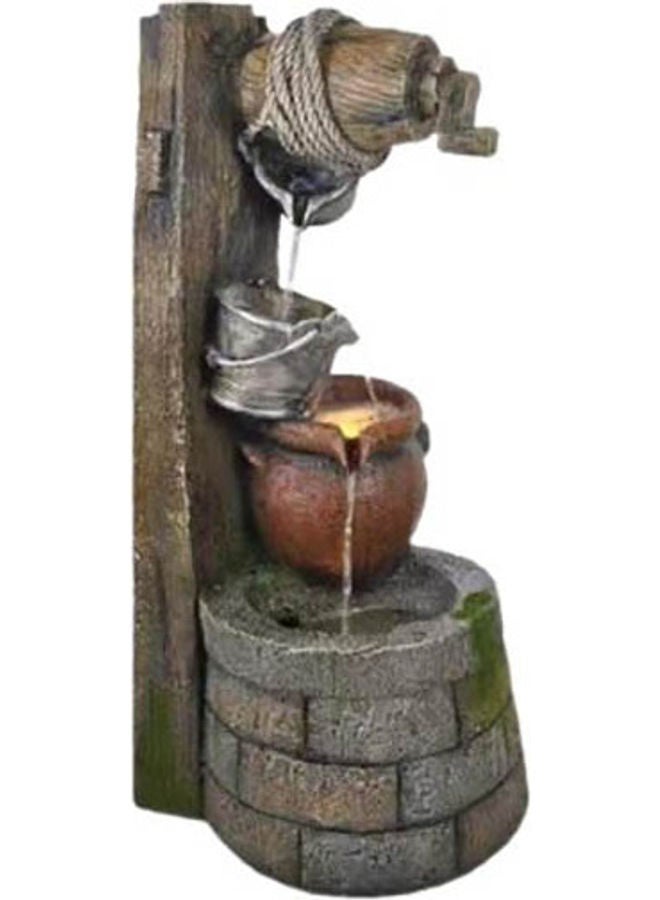 Family Ship - Waterfall Fountain With Led Light Multicolour 40x33x82cm - Image 1