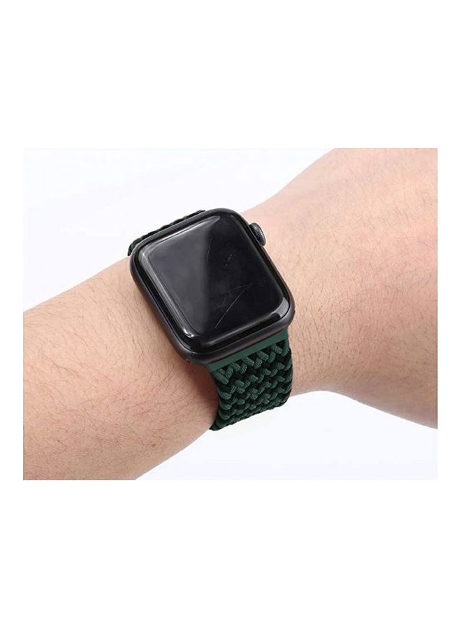 مارجون سوار سولو لوب قابل للتعديل مزود بإبزيم مقاس 38/40/41 مم لساعة أبل آي ووتش 7/6/SE/5/4/3/2/1 أخضر/أسود - Image 2