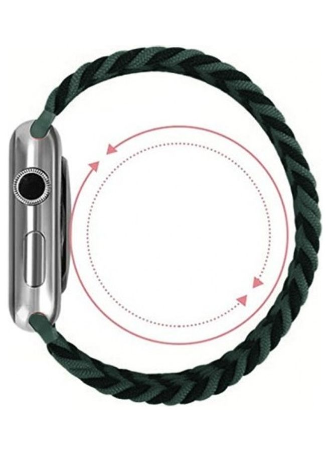 مارجون سوار سولو لوب قابل للتعديل مزود بإبزيم مقاس 38/40/41 مم لساعة أبل آي ووتش 7/6/SE/5/4/3/2/1 أخضر/أسود - Image 3