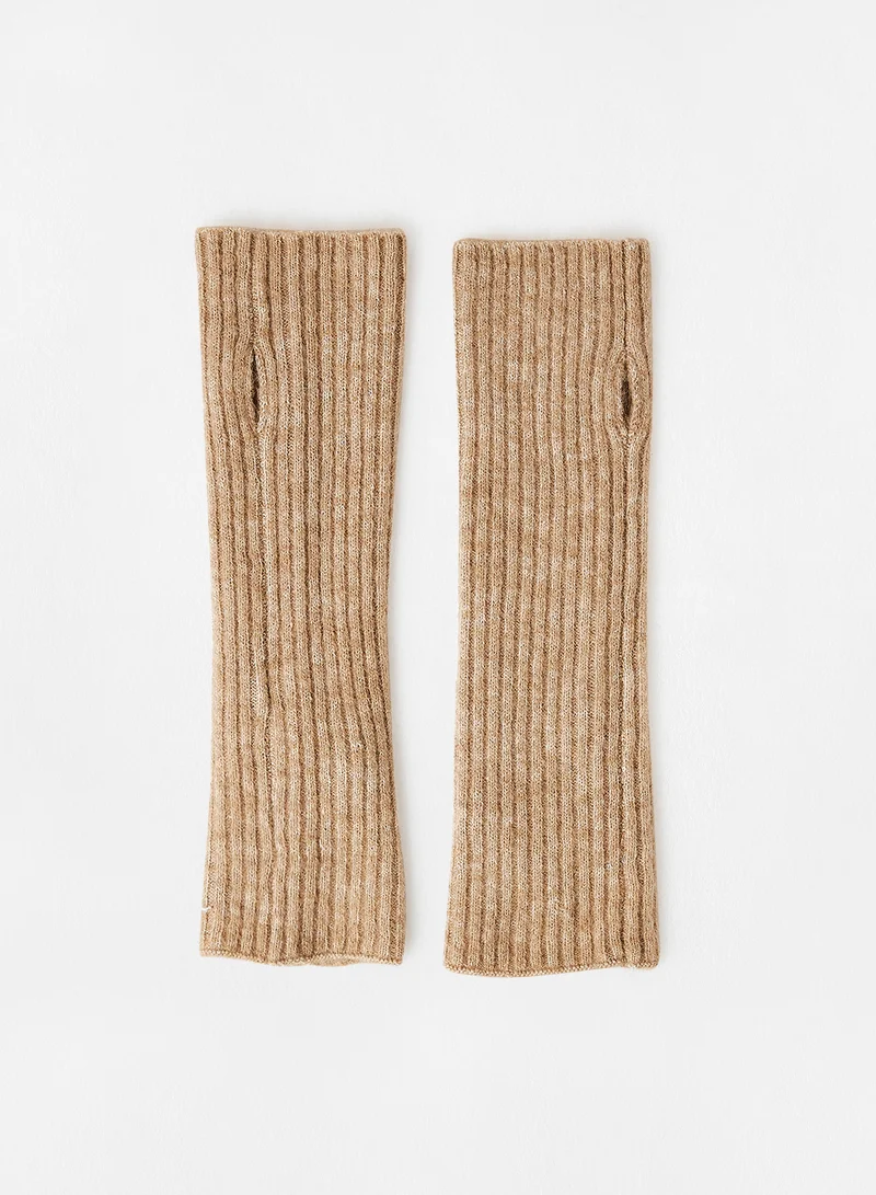 SELECTED FEMME Fingerless Gloves Brown