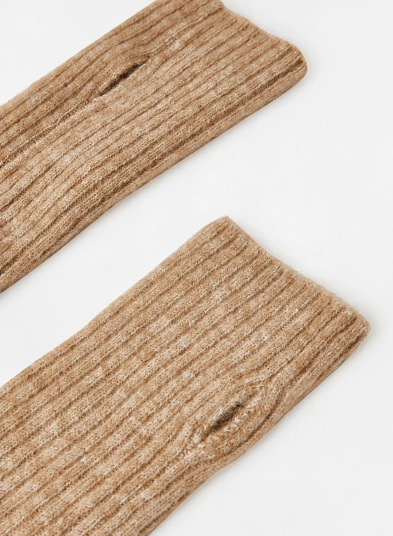 SELECTED FEMME Fingerless Gloves Brown