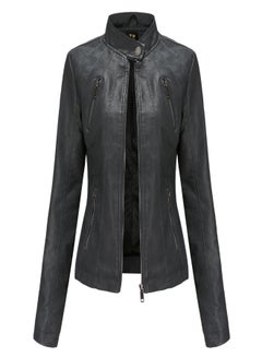 Generic Long Sleeve Biker Jacket Black  - Image 1