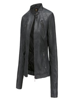 Generic Long Sleeve Biker Jacket Black  - Image 3