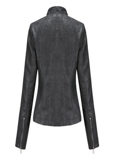 Generic Long Sleeve Biker Jacket Black  - Image 2
