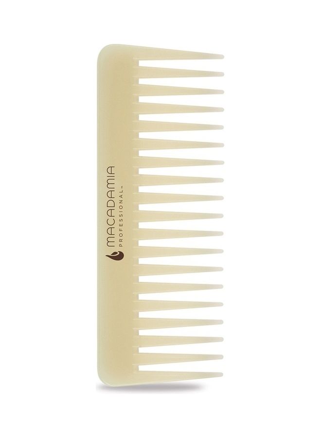 Macadamia Natural Oil Detangler Comb With Macadamia Oil Beige 