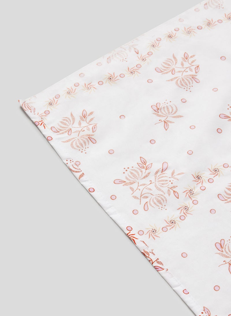 RISHAHOME 3-Piece Queen Size 180 Thread Count  Premium Collection Printed Bedsheet Set Includes 1xBedsheet, 2xPillow Cases 50x75 cm Cotton Red/White 240x254cm  - Image 4