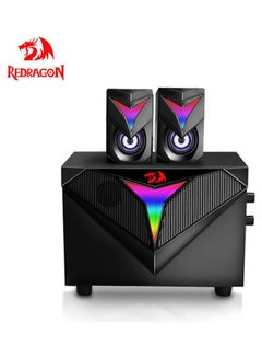 REDRAGON GS700 TOCCATA RGB 2.1 Gaming Speaker Subwoofer - Total Power 11W - Materials Plastic + Wooden - USB Powered+3.5mm Cable  - Image 2