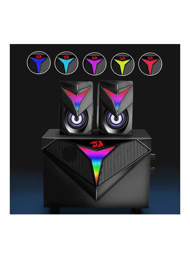 REDRAGON GS700 TOCCATA RGB 2.1 Gaming Speaker Subwoofer - Total Power 11W - Materials Plastic + Wooden - USB Powered+3.5mm Cable  - Image 4